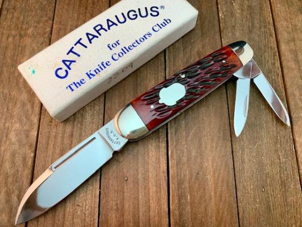 Cattaraugus Cutlery Sleeveboard Whittler For the KCC 1990 Seki Japan Brown Jigged Bone 
