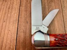 Cattaraugus Cutlery Folding Hunter for the KCC 1990 Seki Japan Brown Jigged Bone