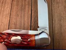 Cattaraugus Cutlery Folding Hunter for the KCC 1990 Seki Japan Brown Jigged Bone