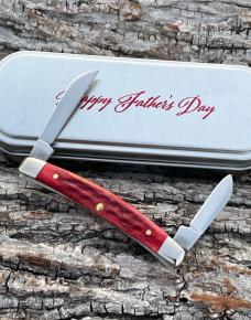 CASE XX ** 2023 FATHER'S DAY OLD RED POCKET WORN SMALL 2 BLADE CONGRESS