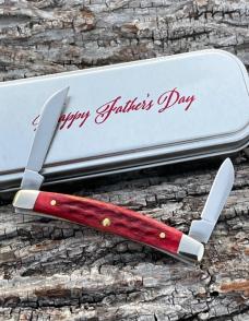 CASE XX ** 2023 FATHER'S DAY OLD RED POCKET WORN SMALL 2 BLADE CONGRESS