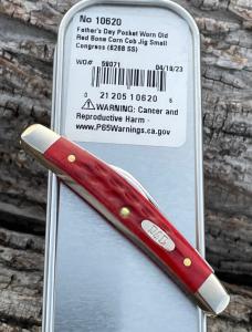 CASE XX ** 2023 FATHER'S DAY OLD RED POCKET WORN SMALL 2 BLADE CONGRESS