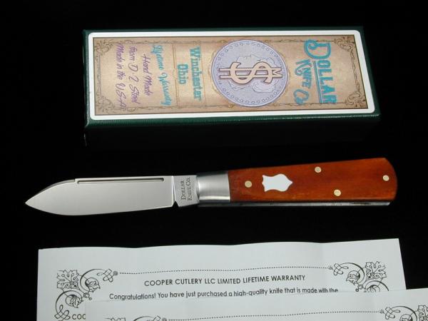 Dollar Knife Co. Smooth Orange Camel Bone with White Shield Jack Knife by Cooper Cutlery USA OSCB-WS Dollar Knife Co. Smooth Orange Camel Bone with White Shield Jack Knife by Cooper Cutlery USA OSCB-WS