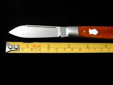 Dollar Knife Co. Smooth Orange Camel Bone with White Shield Jack Knife by Cooper Cutlery USA OSCB-WS