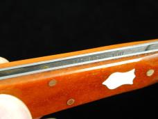 Dollar Knife Co. Smooth Orange Camel Bone with White Shield Jack Knife by Cooper Cutlery USA OSCB-WS