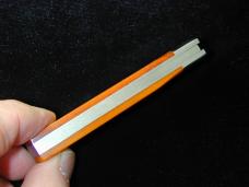 Dollar Knife Co. Smooth Orange Camel Bone with White Shield Jack Knife by Cooper Cutlery USA OSCB-WS