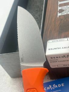Benchmade 15006 Steep Country Fixed Blade Knife /  Orange Handle New In Box Made In USA