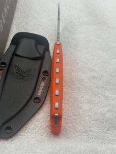 Benchmade 15006 Steep Country Fixed Blade Knife /  Orange Handle New In Box Made In USA