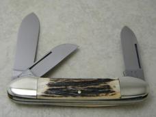 Kissing Crane Germany Large 3 Blade Canoe Stag Knife 1977 NKC and DA Club Knife