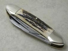 Kissing Crane Germany Large 3 Blade Canoe Stag Knife 1977 NKC and DA Club Knife