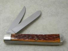 Queen City Sargent 1992 Bone NKCA Club Trapper Knife 