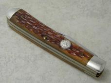 Queen City Sargent 1992 Bone NKCA Club Trapper Knife 