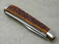 Queen City Sargent 1992 Bone NKCA Club Trapper Knife 