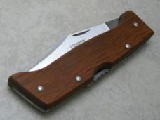 Imperial USA Wood Pro Hunter Lockback Knife in Leather Pouch
