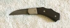 JM, HANDMADE EBONY & DAMASCUS SLIP JOINT PISTOL GRIP FOLDING KNIFE
