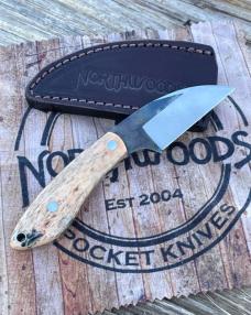 NORTHWOODS KNIVES ** FALL CREEK GIRAFFE BONE FIXED BLADE W/SHEATH