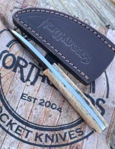 NORTHWOODS KNIVES ** FALL CREEK GIRAFFE BONE FIXED BLADE W/SHEATH