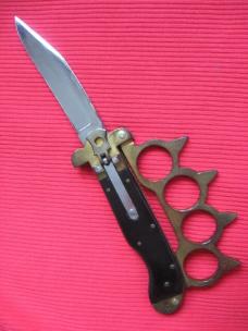 Unique German Leverlock Brass Knuckle Switchblade Knife