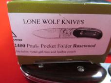 Lone Wolf Rosewood Handle Pual  Model # LM12400