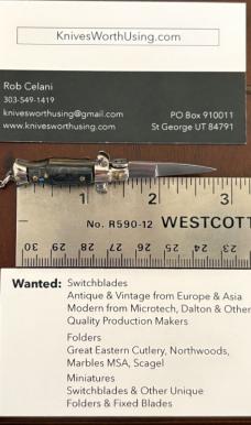 Vintage 80’s-90’s Miniature Switchblade Knife, Imitation Horn, Original Keychain, Italy