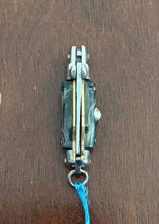 Vintage 80’s-90’s Miniature Switchblade Knife, Imitation Horn, Original Tassel and Box, Italy