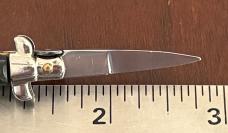 Vintage 80’s-90’s Miniature Switchblade Knife, Imitation Horn, Original Tassel and Box, Italy