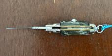 Vintage 80’s-90’s Miniature Switchblade Knife, Imitation Horn, Original Tassel and Box, Italy