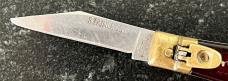 Rare Small Purple Handle Mexico Bullfighter Style Lever Lock Switchblade Knife, Japan, Used