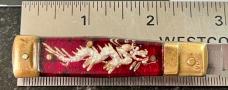 Rare Small Purple Handle Mexico Bullfighter Style Lever Lock Switchblade Knife, Japan, Used