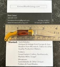 Rare Indiana Cutlery Miniature Keychain Lock Back Folding Knife, Brass Handle, Italy