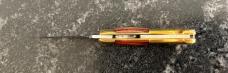 Rare Indiana Cutlery Miniature Keychain Lock Back Folding Knife, Brass Handle, Italy