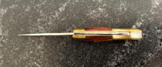 Rare Indiana Cutlery Miniature Keychain Lock Back Folding Knife, Brass Handle, Italy