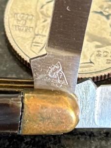 Rare Indiana Cutlery Miniature Keychain 2 Blade Folding Knife, Nice Dark Horn, Italy