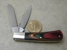 Frost Cutlery Surgical Steel Japan Colorful Wood Davy Crockett Trapper Knife