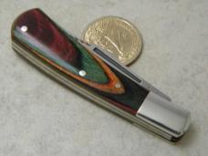 Frost Cutlery Surgical Steel Japan Colorful Wood Davy Crockett Trapper Knife