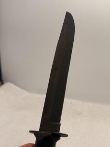 Camillus Vintage Fixed Blade Stacked Leather Fighting Knife Made In USA
