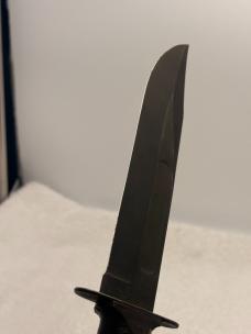 Camillus Vintage Fixed Blade Stacked Leather Fighting Knife Made In USA