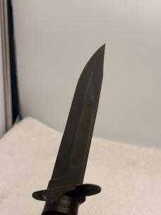 Camillus Vintage Fixed Blade Stacked Leather Fighting Knife Made In USA