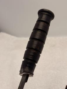 Camillus Vintage Fixed Blade Stacked Leather Fighting Knife Made In USA