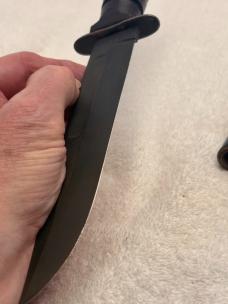 Camillus Vintage Fixed Blade Stacked Leather Fighting Knife Made In USA