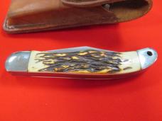 Schrade  Uncle Henry Single Blade Liner Lock Staglon Handle Model 127UH