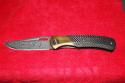 Bastion Folding Knife Brass/Copper Bolster New Damascus Laminated w VG-10 core 