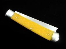 Cooper Cutlery Yellow Jigged Bone Razor Trapper Knife NIT Made in USA 5119YJB