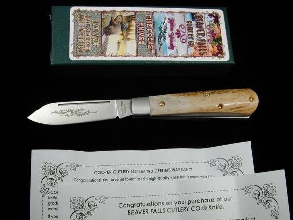 Beaver Falls Cutlery Genuine Stag Jack Knife 2023 from Cooper Cutlery USA Made STAG