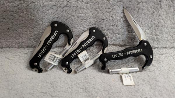 Urban Gear Carabiner with Knife - LOT of 3