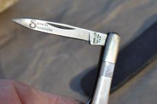 Camillus Santa Fe Stone Works Tuxedo Pearl And Jet 3" Closed Never Used 1/2 Stop Tight Loud Snap