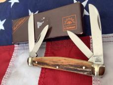 1985 Carl Schlieper / German Eye Brand -4 Blade Congress  +Sweet Stag Handles -NOS +Orig Box