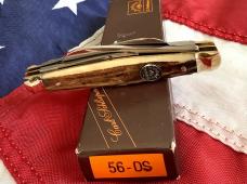 1985 Carl Schlieper / German Eye Brand -4 Blade Congress  +Sweet Stag Handles -NOS +Orig Box