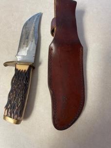 Vintage Schrade Uncle Henry 171UH hunting knife and sheath USA