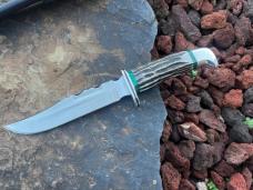  LEROY REMER BUCK 119 STAG HANDLES WITH MALACHITE END SPACERS